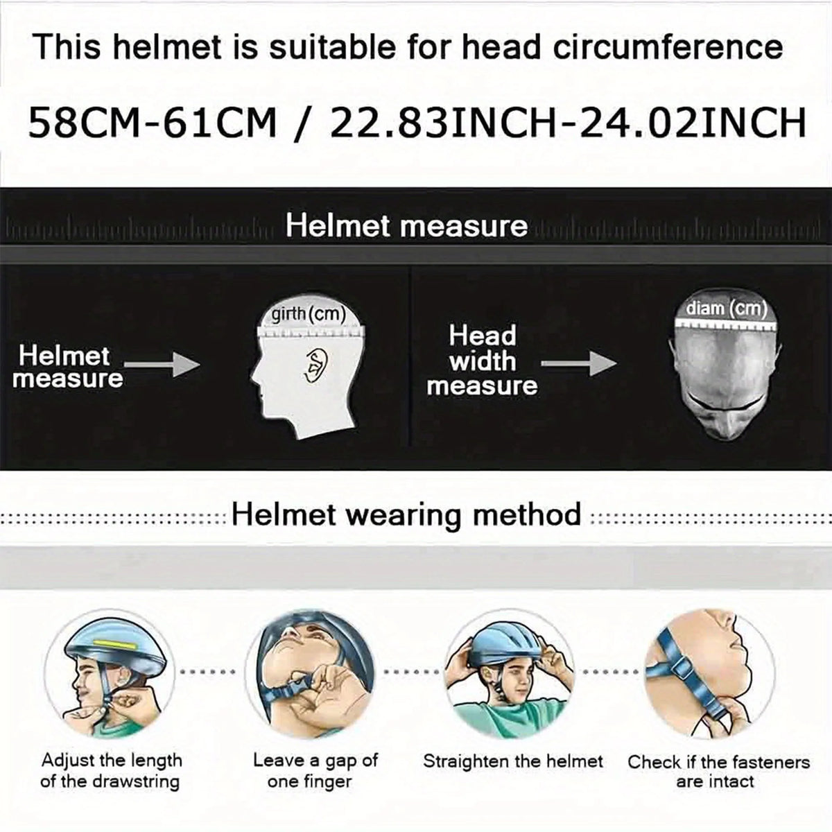 Men's Road Cycling Helmet (Fits Head Circumference 22.83-24.02inch)
