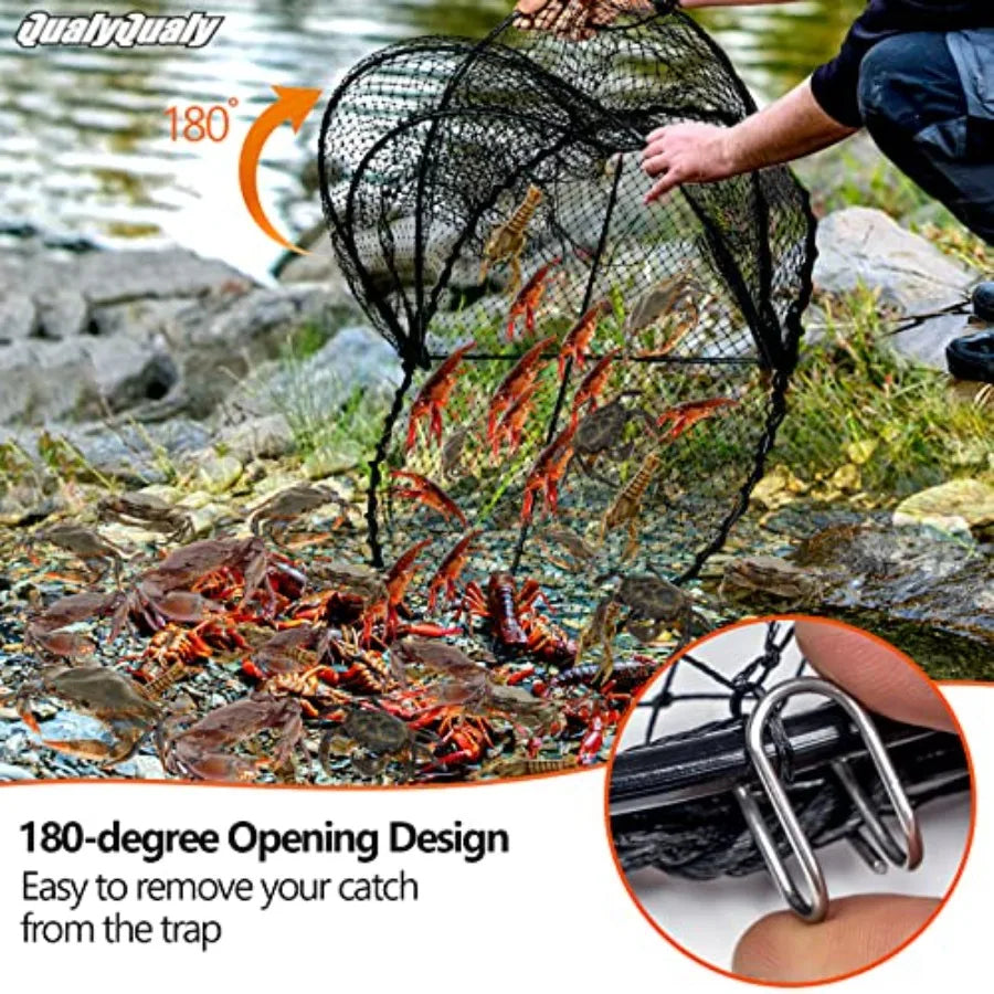 2PCS Crawfish Trap Crab Traps for Blue Crabs Crayfish Crawdad Trap Two 3.7" Entry Holes Minnow Bait Trap Fish Nets Crab Pots fo