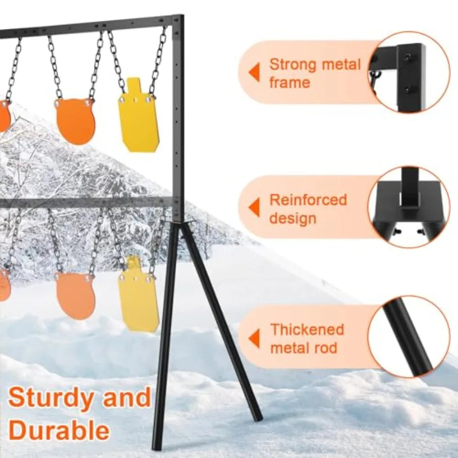 63 Inch Adjustable Height Steel Target Stand AR500 Shooting Target System for Outdoor Shooting Range HeavyDuty 3 8 Inch AR500 S