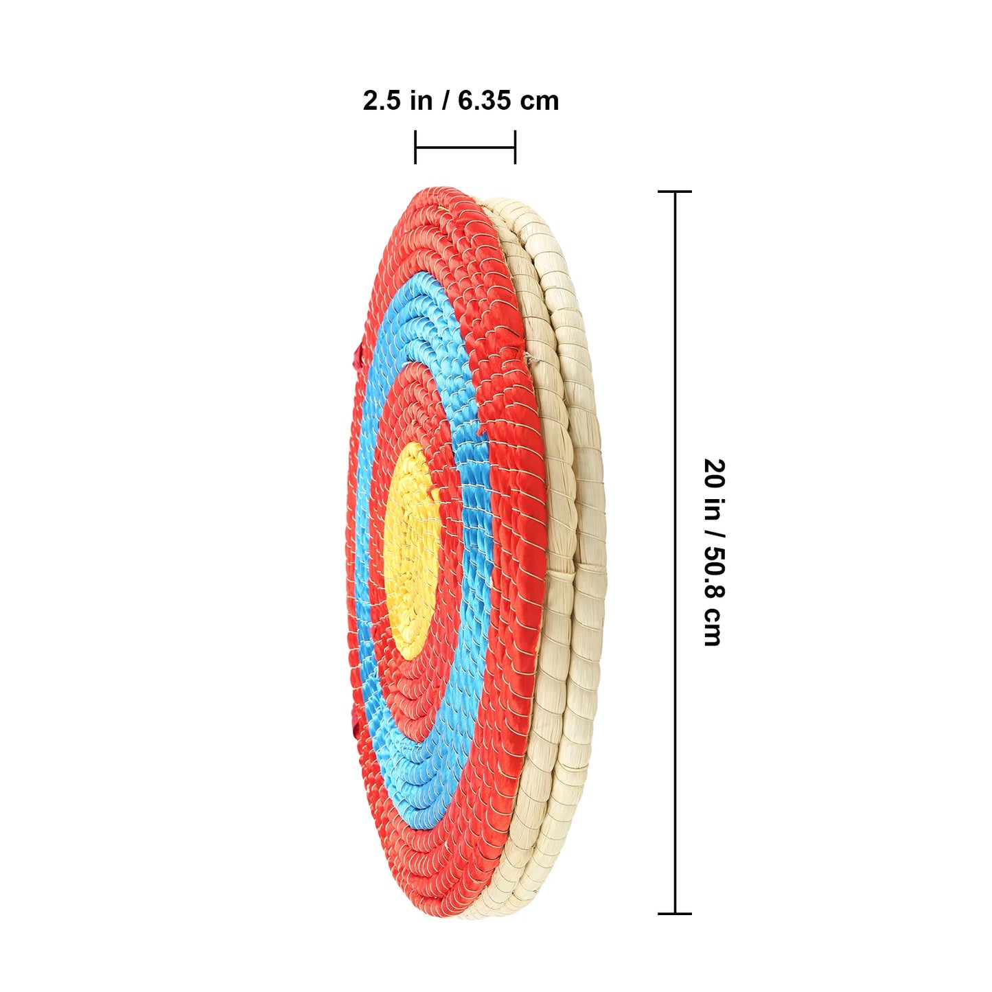 SucceBuy  20in Traditional Solid Straw Round Archery Target Shooting Bow Coloured Rope Target 3/5 Layer for Shooting Practice