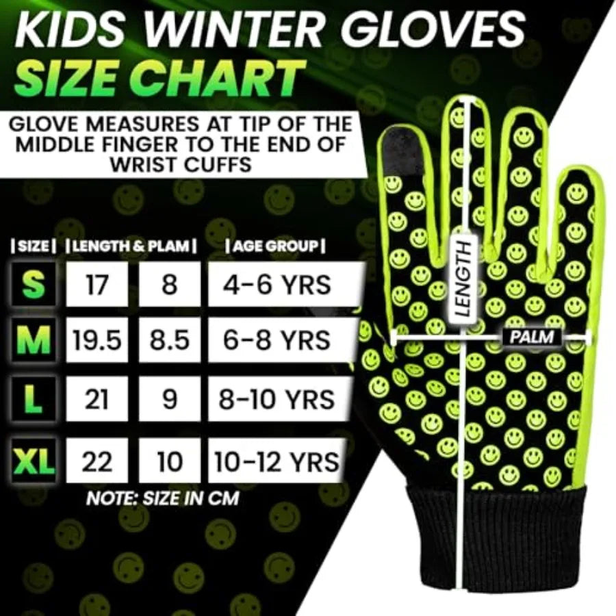 Winter Gloves Warm Cold Weather Gloves for Boys and Girls Touchscreen Compatible for Snow, Ski, Cycling