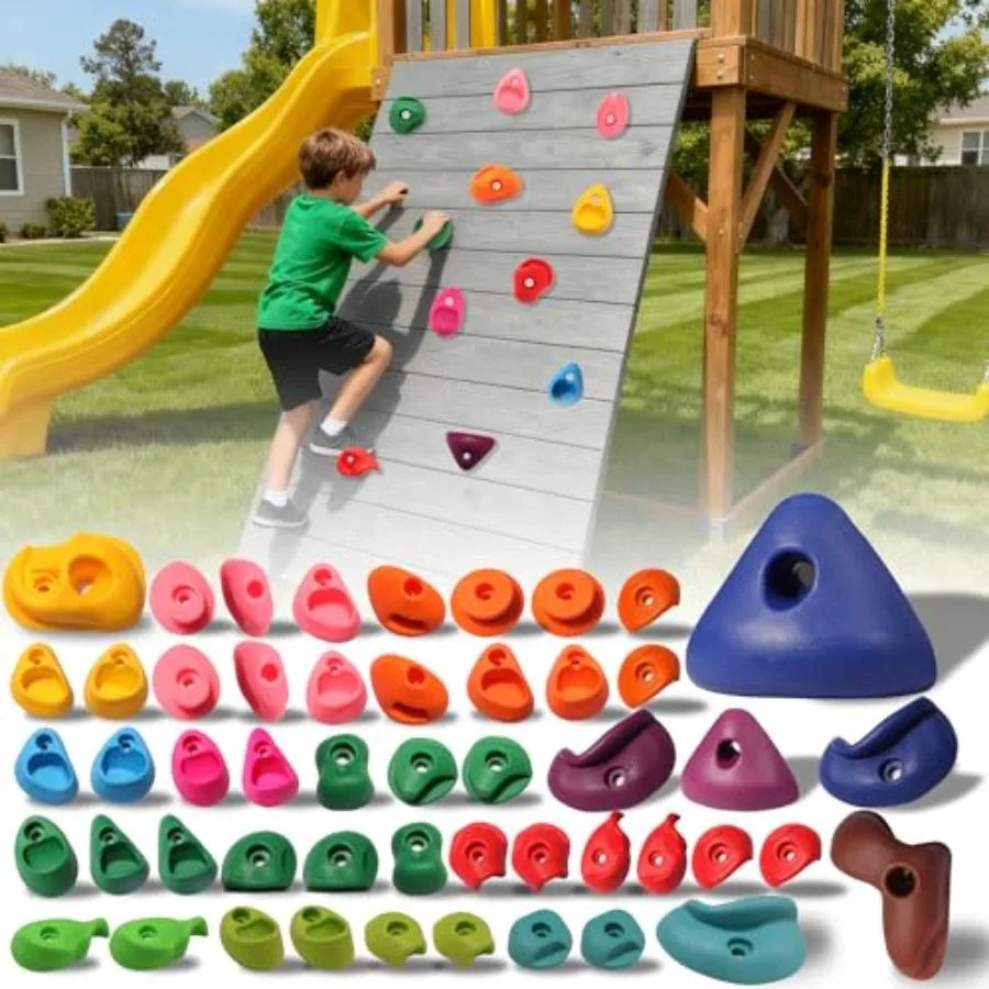 32 PCS Rock Climbing Holds for Rock Climbing Wall Grips Climbing Rocks Wall Kit for Indoor and Outdoor Playground Play Set with