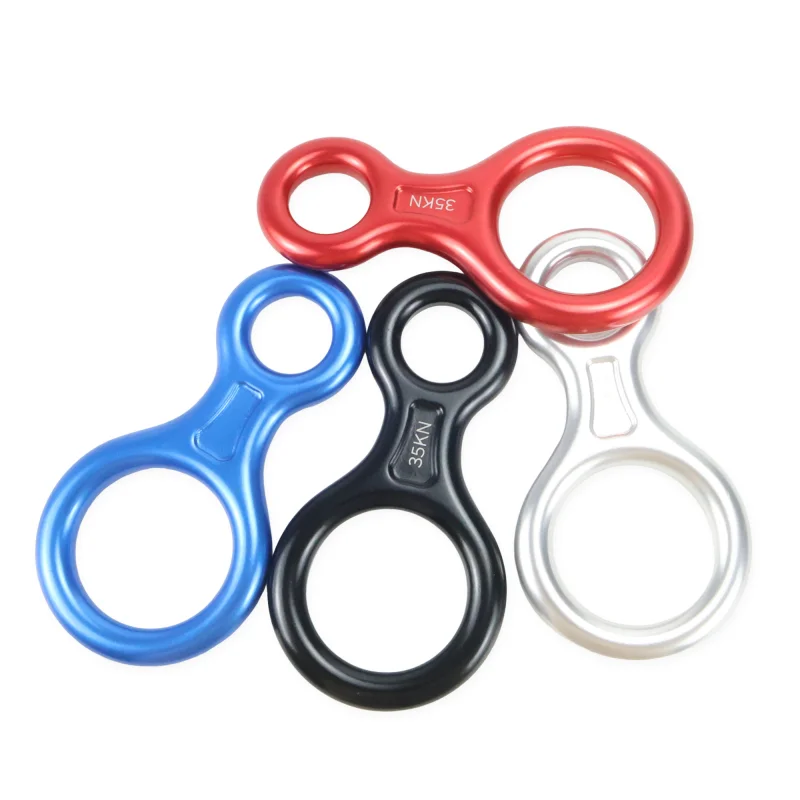 Outstanding Quality 35KN Aluminum Figure 8 Descender Rappel Device for Climbing Rescue Arborist Work 3500kg Capacity Multi-Color