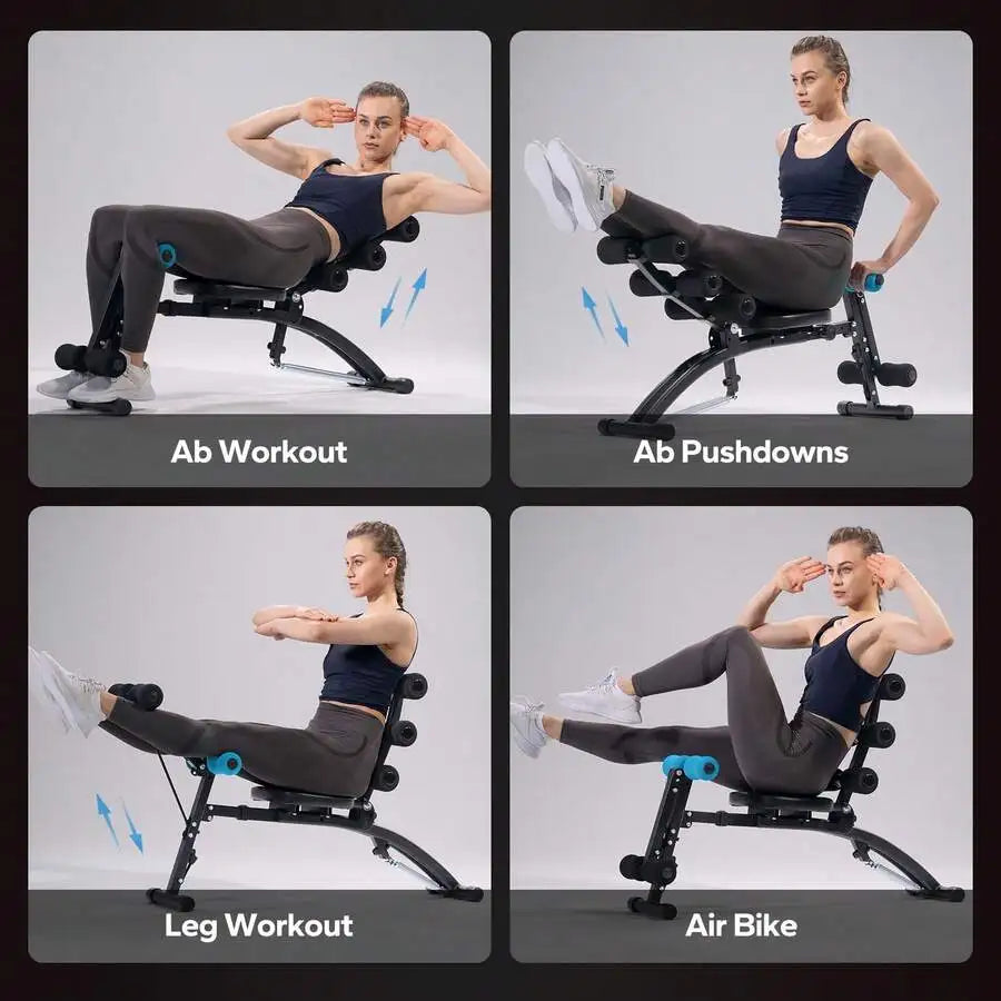 Workout Bench For Home Gym, Ab Machine Exercise Equipment, Multi-Functional Adjustable Ab Trainer, Sit Up Machine For Abdominal, Exercise Chair For Full Body Workout