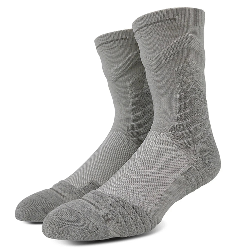 Men Sports Socks Basketball Socks Terry Sole Athletic Running Socks Non Slip Comfy Trekking Socks Breathable for Teen Boys