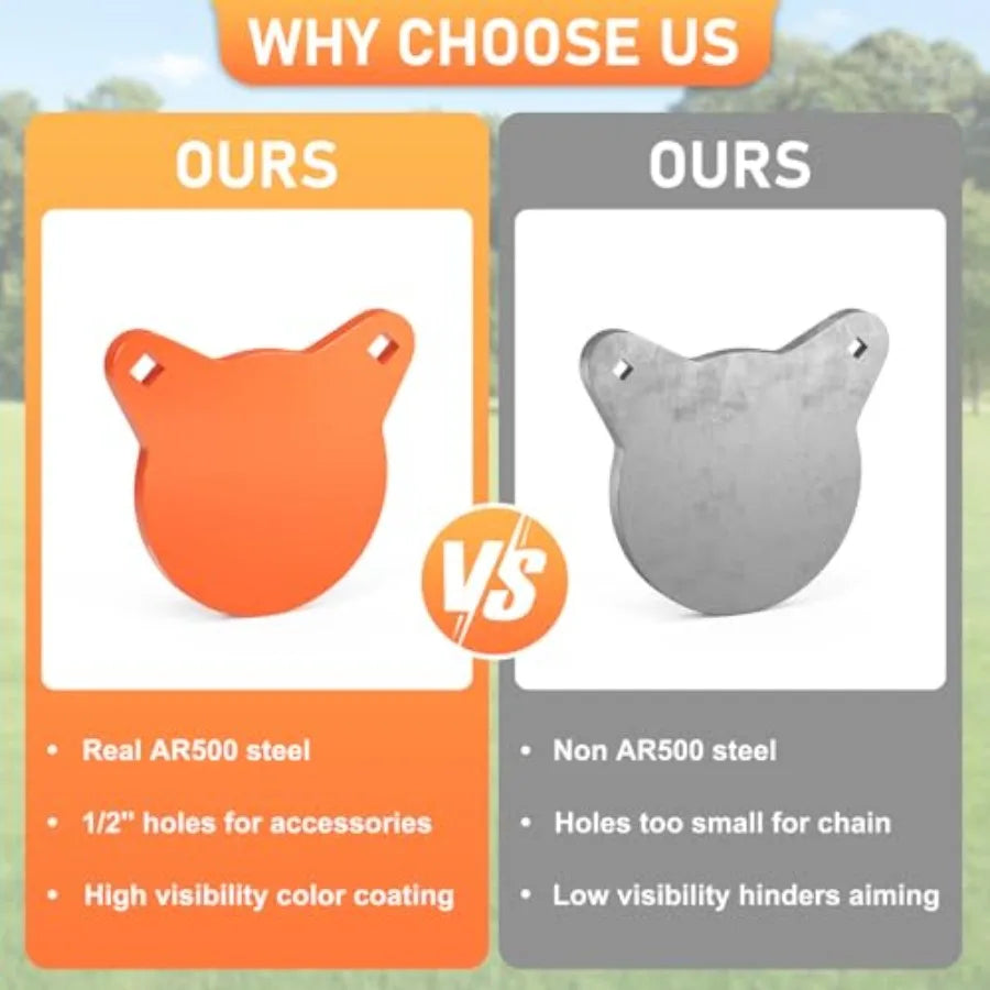 AR500 Steel Targets for Shooting 1 2'' or 3 8'' Thick Silhouette Gong Combo Metal Targets for Shooting Laser Cut Steel Target w