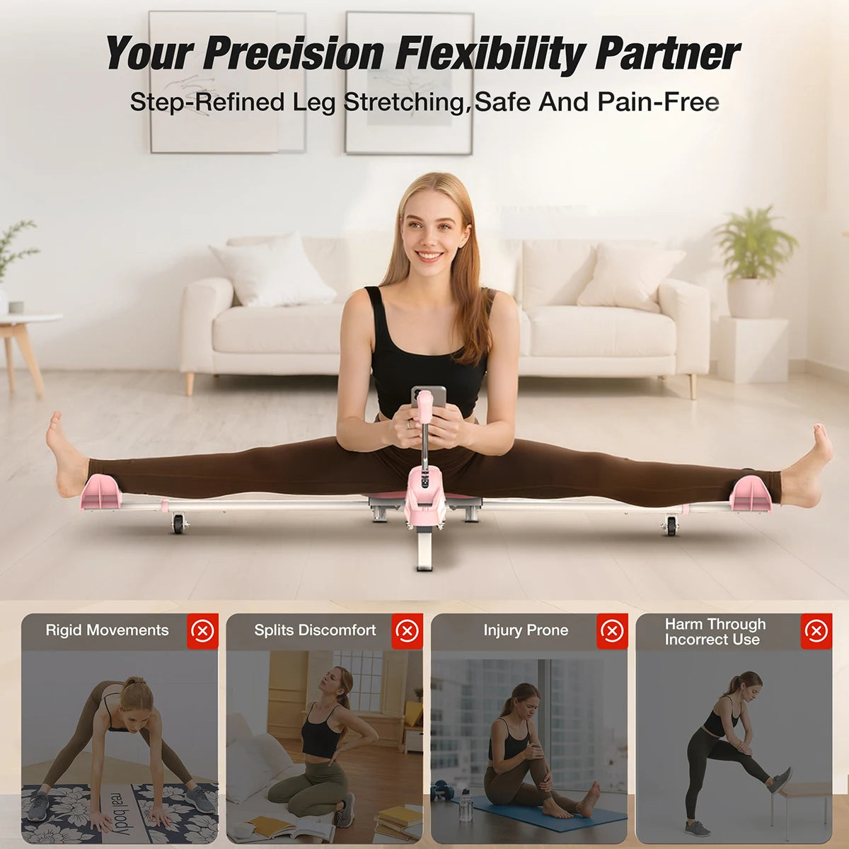 Split Machine Leg Stretcher Split Machine for Flexibility Adjustable 0-190° Leg Stretching Equipment for Ballet Yoga Gymnastics