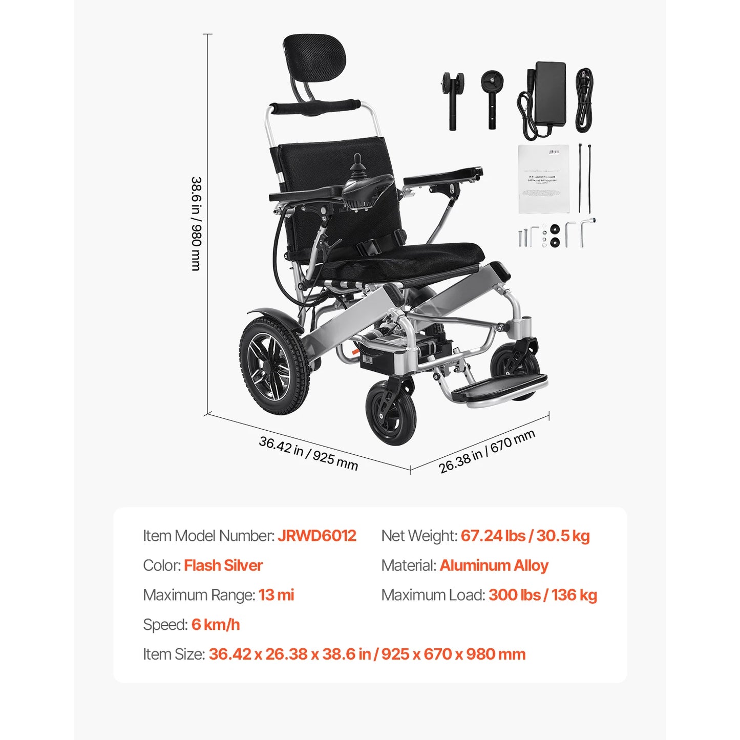 SucceBuy Electric Wheelchair for Adults  Capacity with Adjustable Backrest Foldable Motorized Wheelchair for Seniors & Disabled