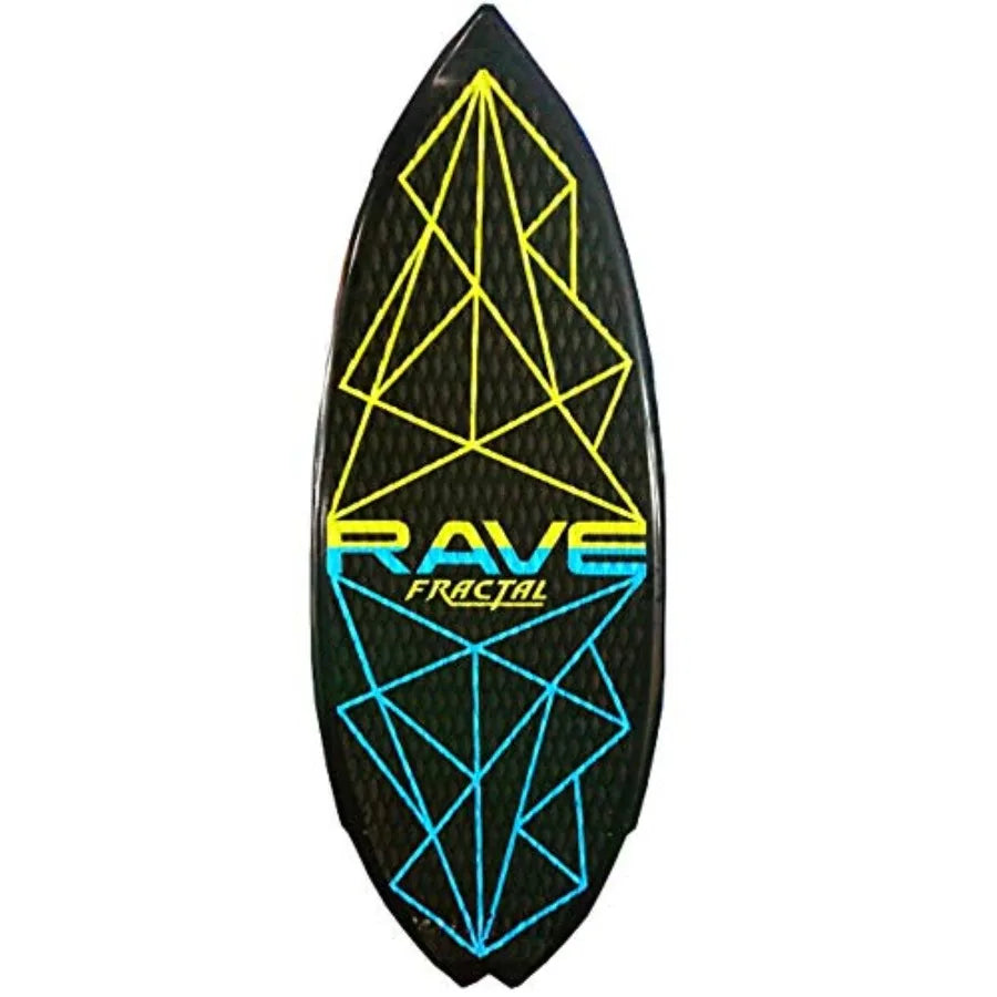 Fractal Wake Surf Board for wake surfing - Blue/Green composite material with lightweight durability and enhanced grip