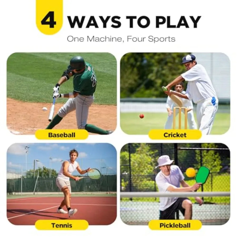 Baseball Pickleball Tennis Cricket toss machine for outdoor training 681TPCBH with auto oscillation 4 distance gears adjustable