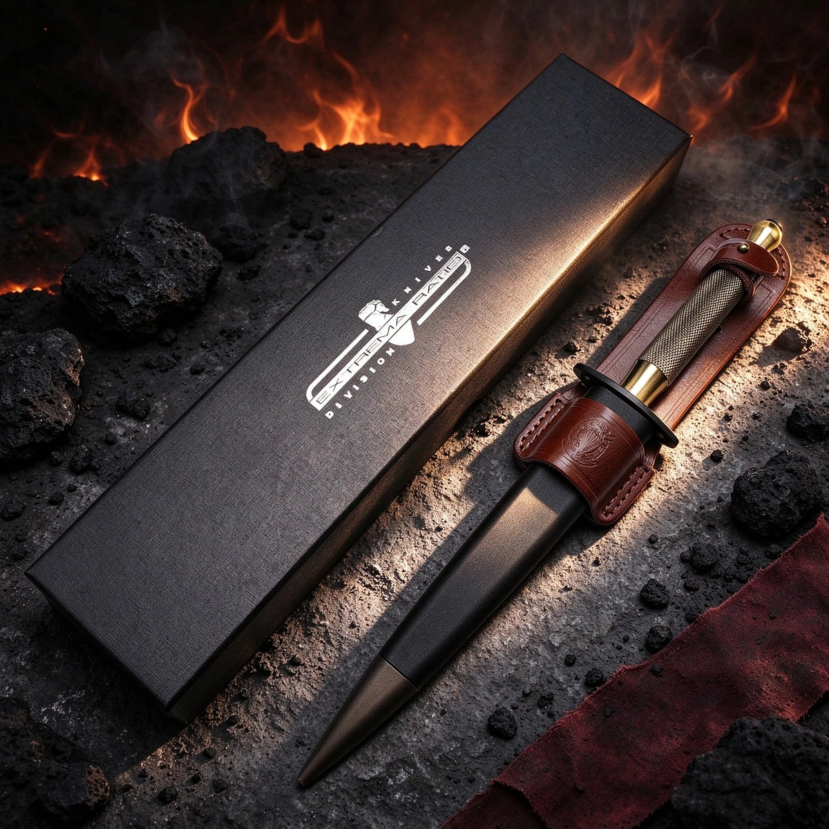 Herring Commemorative Collectible Small Straight Knife with Brass Handle N690 Steel Outdoor Camping Fixed Blade Knife