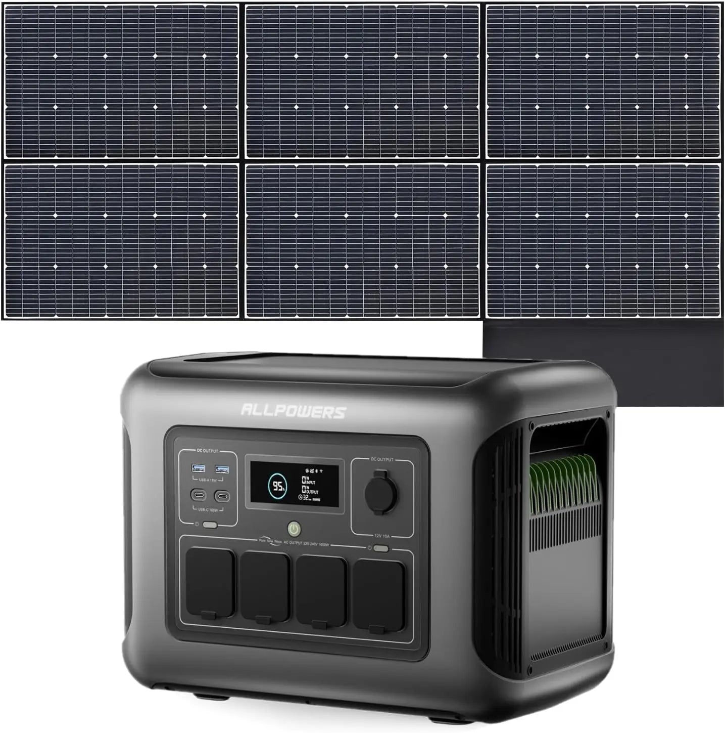 ALLPOWERS R1500 LITE Portable Power Station with Solar Panel 100W 200W 1056Wh LiFePO4 Battery Solar Generator for Outdoor RV
