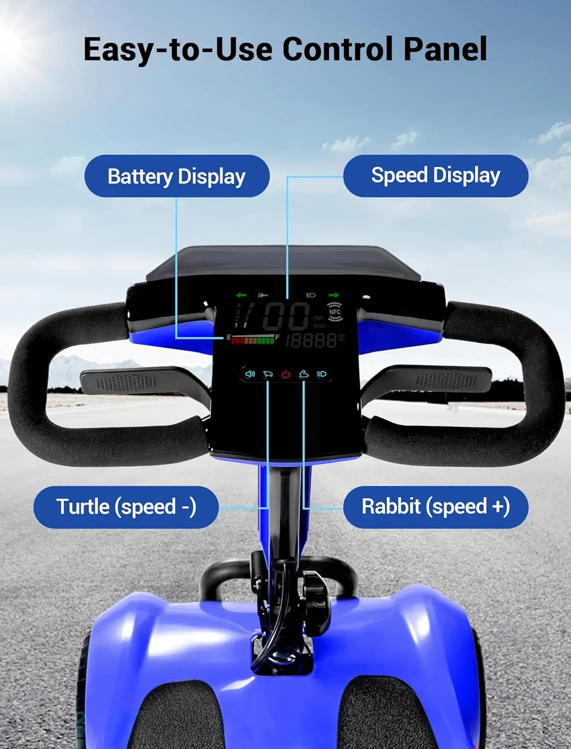 4 Wheel Mobility Scooter for Adults&Seniors, 15 Miles All-Terrain Foldable Portable Travel Electric Scooter Up to, Customized