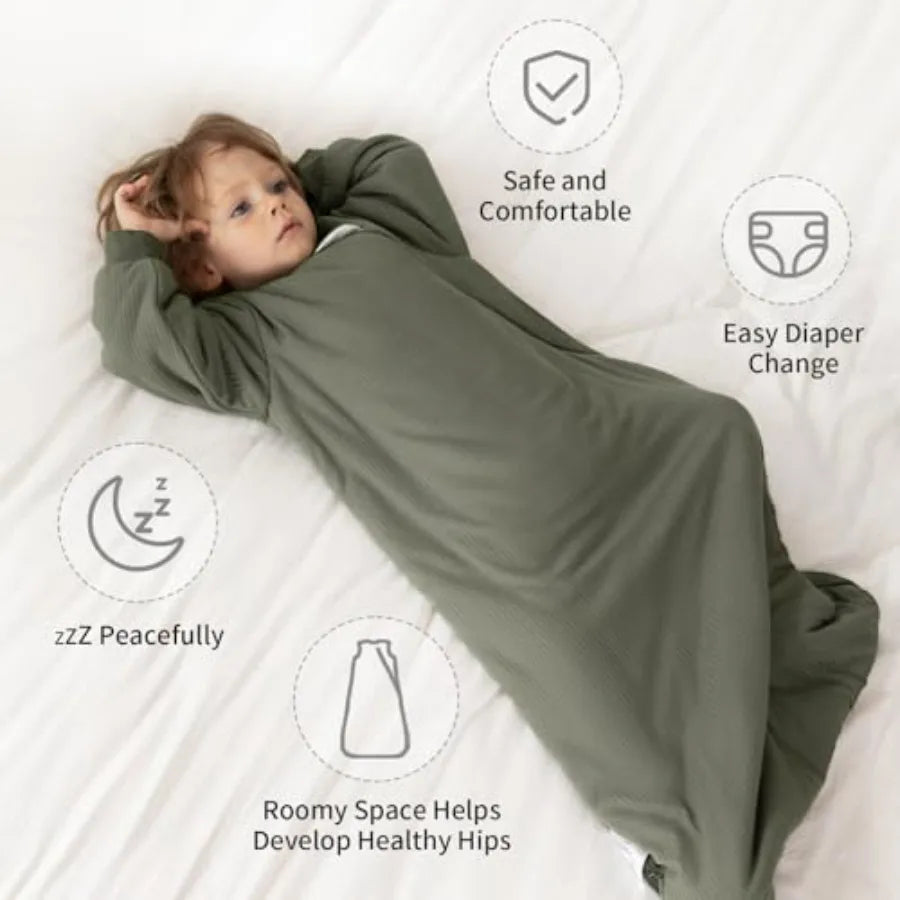 BubblePanda Rayon Made from Bamboo Sleep Sack 12-18 Months Long Sleeve Sleep Sack 1.5 Tog Supersoft Winter Baby Wearable Blanke
