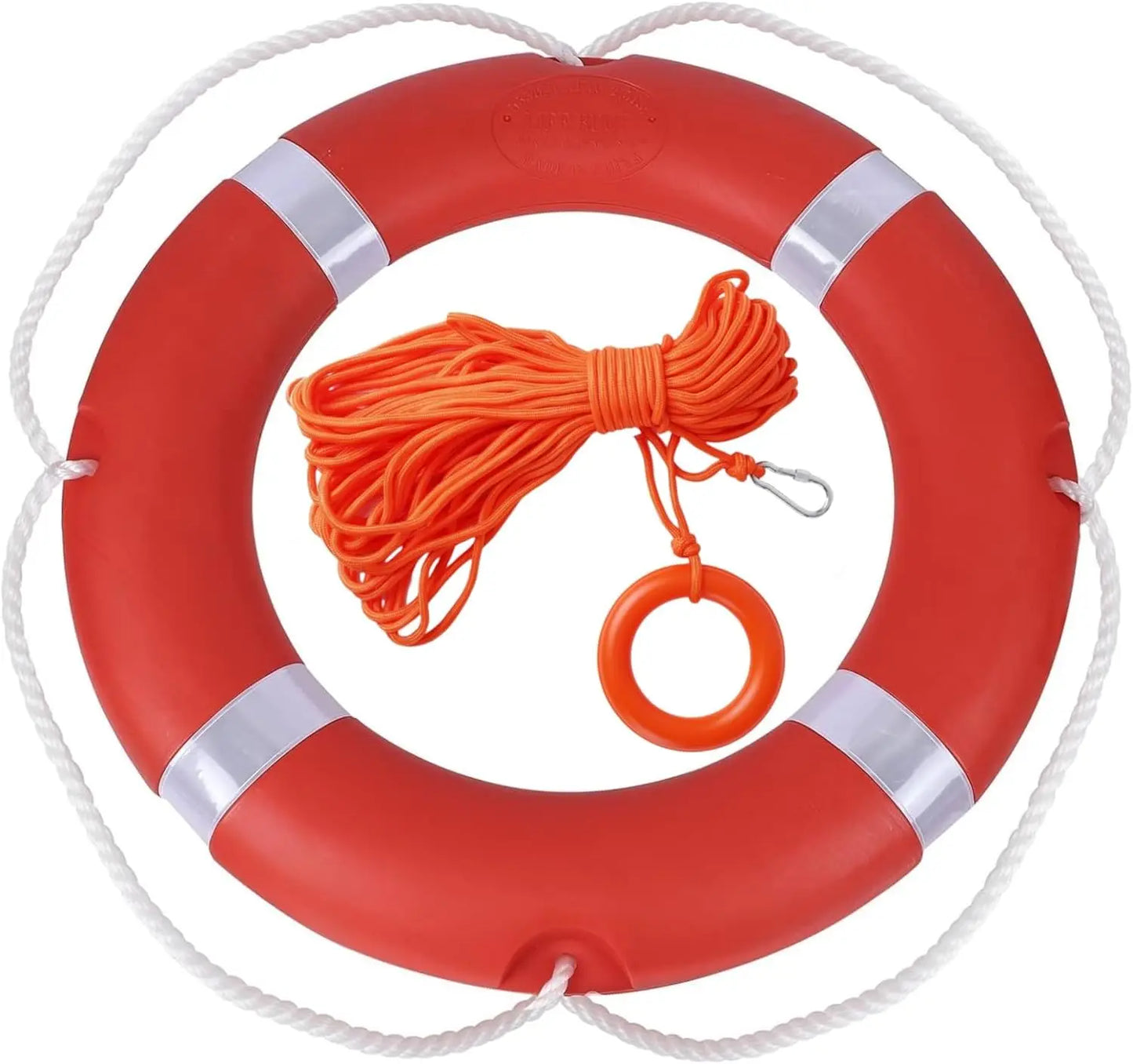 Professional Throwable Life Ring Buoy with 98.4FT Rope, Boat Safety Flotation Device for Outdoor Water Activities