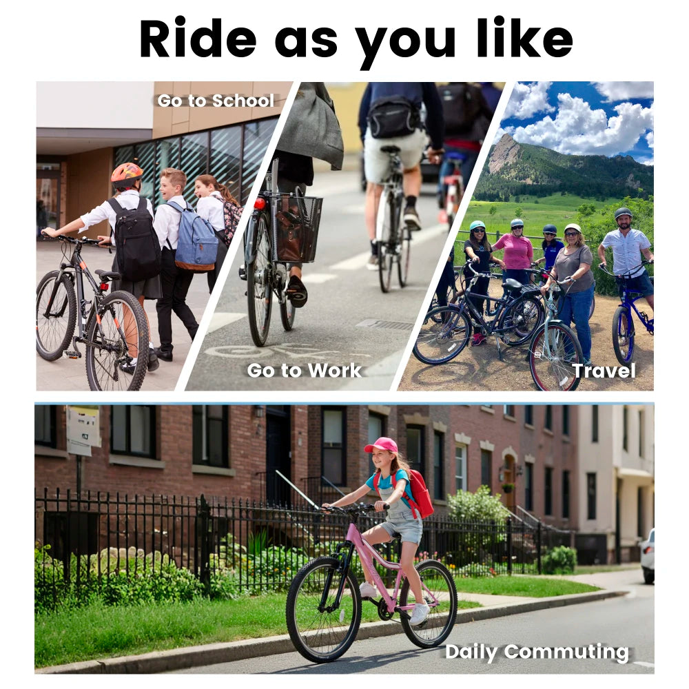24/26 Inch Mountain Bike for Men Women Teens, High-Density Carbon Steel Frame, 21-Speed Drivetrain, Front Suspension, Front & Rear Dual V-Brakes, 80% Pre-Assembled All Terrain Bicycle