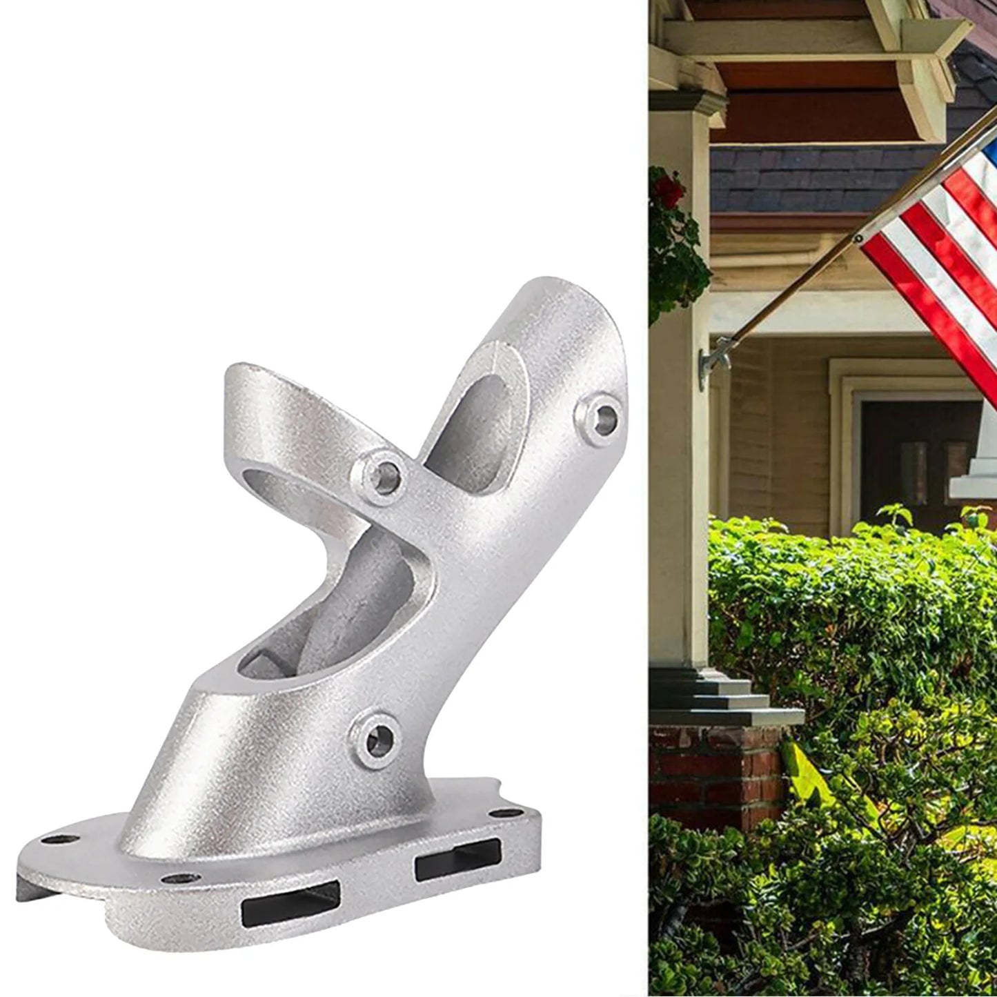 Heavy Duty Aluminum Mount Aluminum Flag Pole Holder Aluminum Alloy Wall Flag Holder Mounting Base Accessories