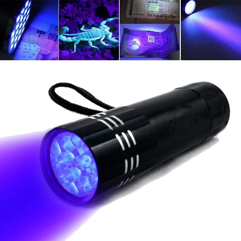 Scorpion Detection Light LED Torch Light Aluminum LED Flashlight Bike Black Purple Mini Strong Lightweigh