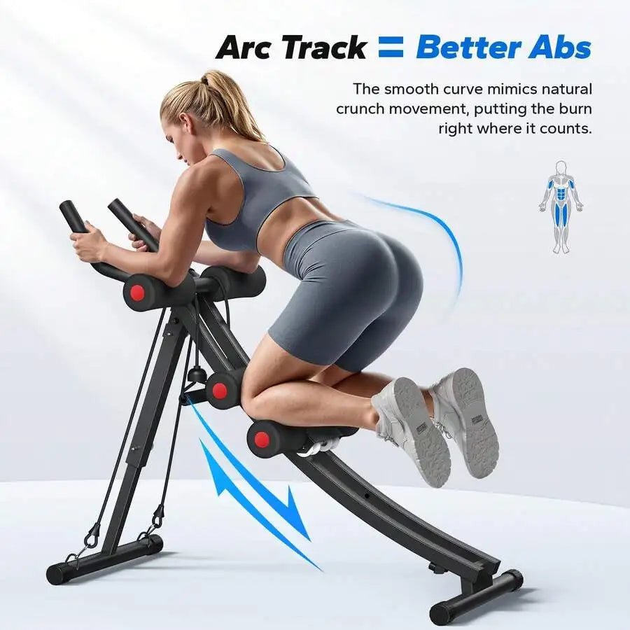 Machine, Adjustable Ab Trainer Machine, Ab Workout Equipment For Home Gym, Ergonomic Arc Track For Better Abs, Foldable Workout Machine For Full Body Workout Home Exercise
