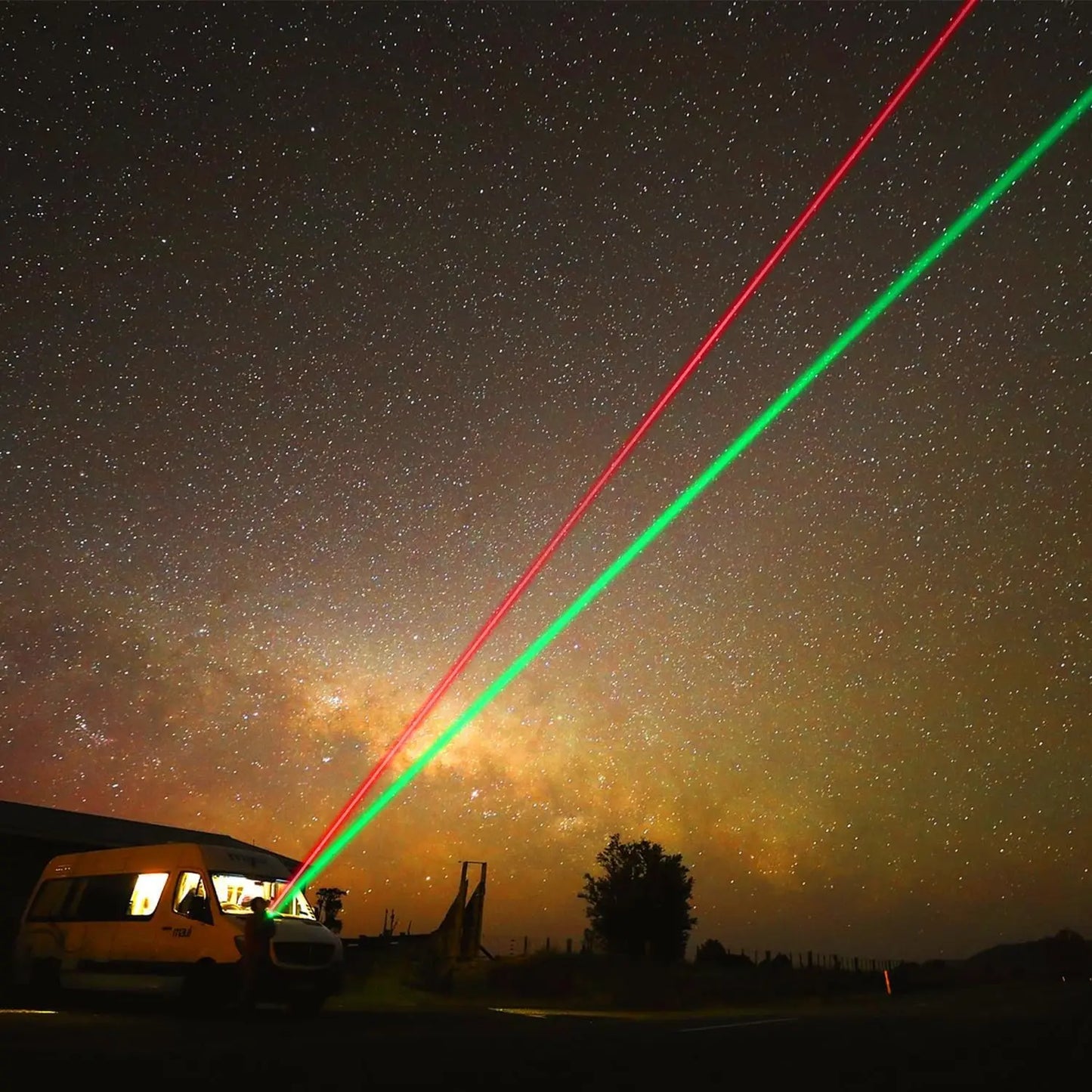 Rechargeable Laser Pointer with Green and Red Beams, Long Range for Presentations and Outdoor Use