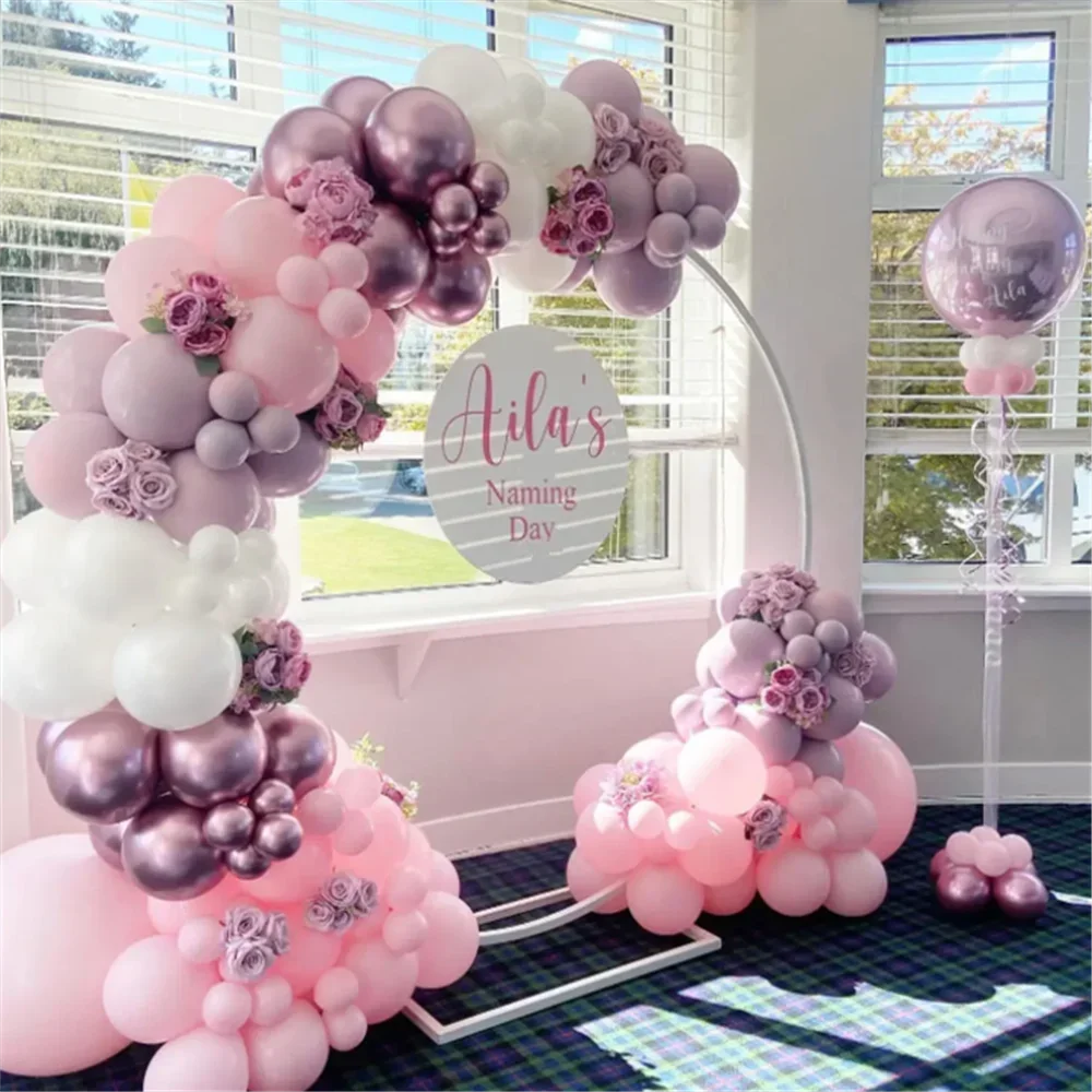 Round Balloon Arch Stand,Metal Arch Background Balloon Bow,Suitable for Wedding Birthday Parties, and Baby Showers Decorations