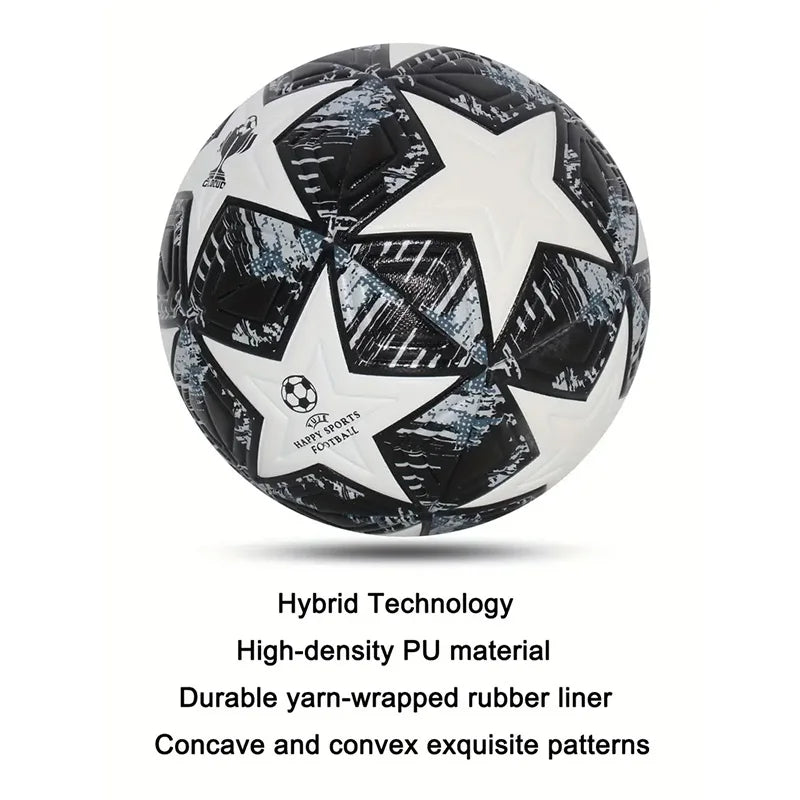 1pc Size 5 Soccer Ball Wear Rsistant Durable Soft PU Leather Seamless Football
