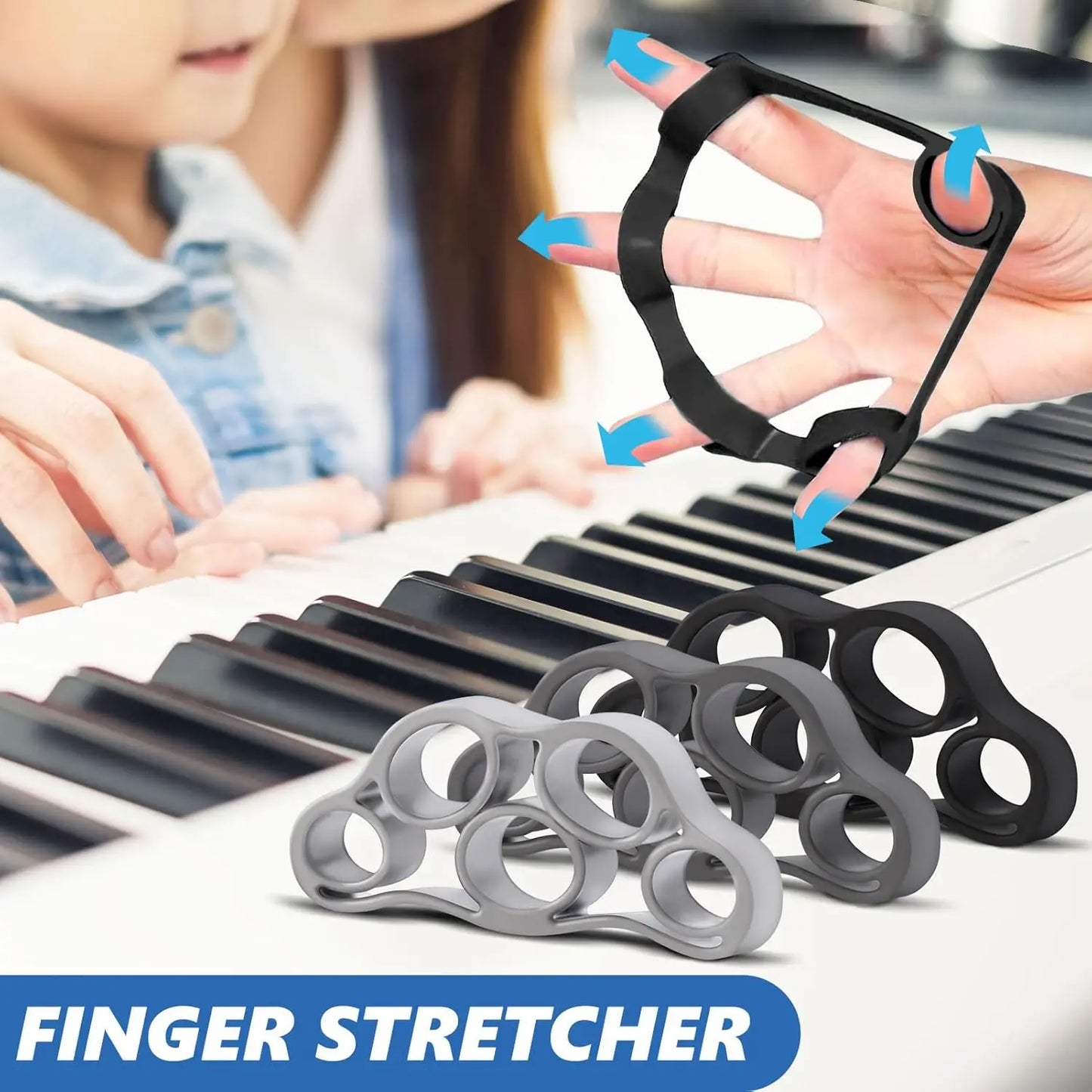 8-Pack Hand Grip Strengthener Set, Forearm Exercise Equipment with Stress Balls, Finger Stretchers for Physical Therapy
