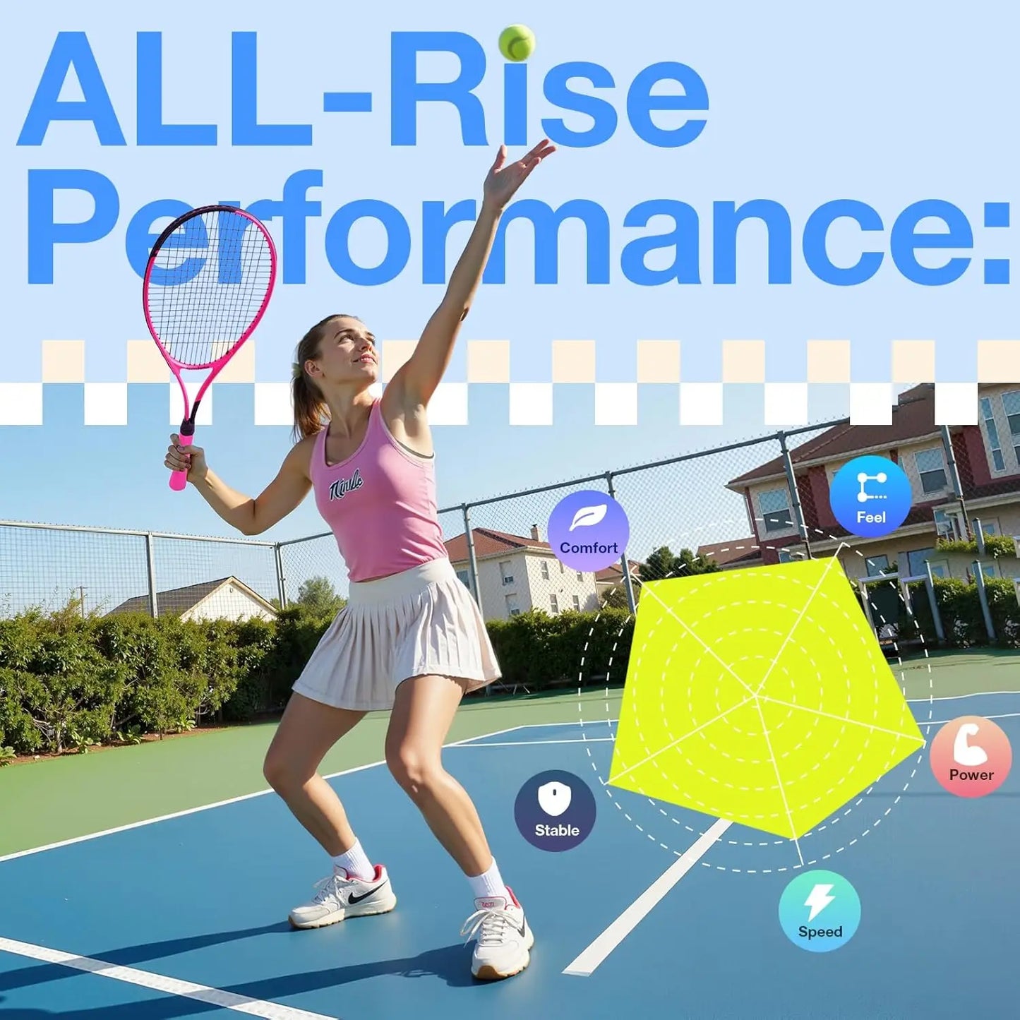 Neon Tennis Rackets 2 Pack for Adults - Lightweight Aluminum Set with Balls & Bag, High-Visibility Finish for Beginners