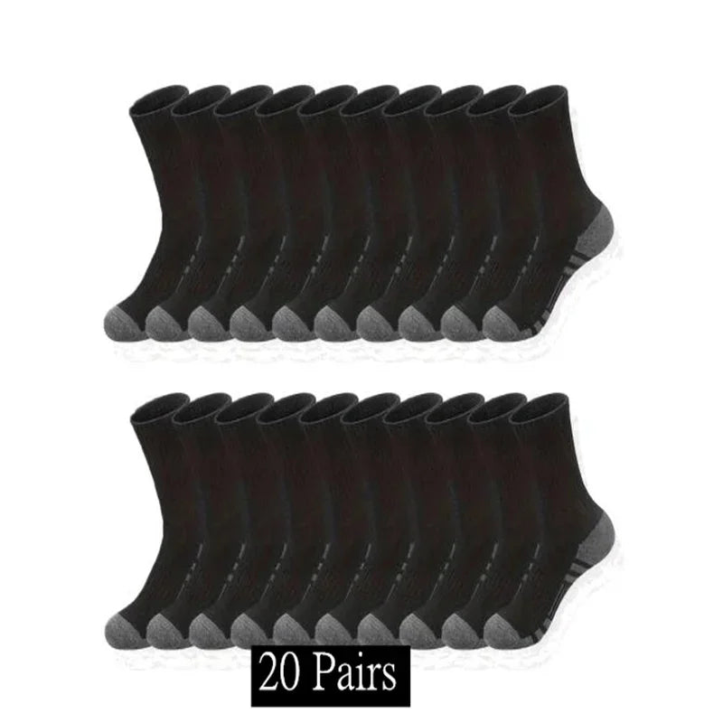 10/20/30 Pairs Men's Classic Crew Socks Unisex Sports Socks for Men Running Basketball Anti-slip Outdoor Breathable Man Socks