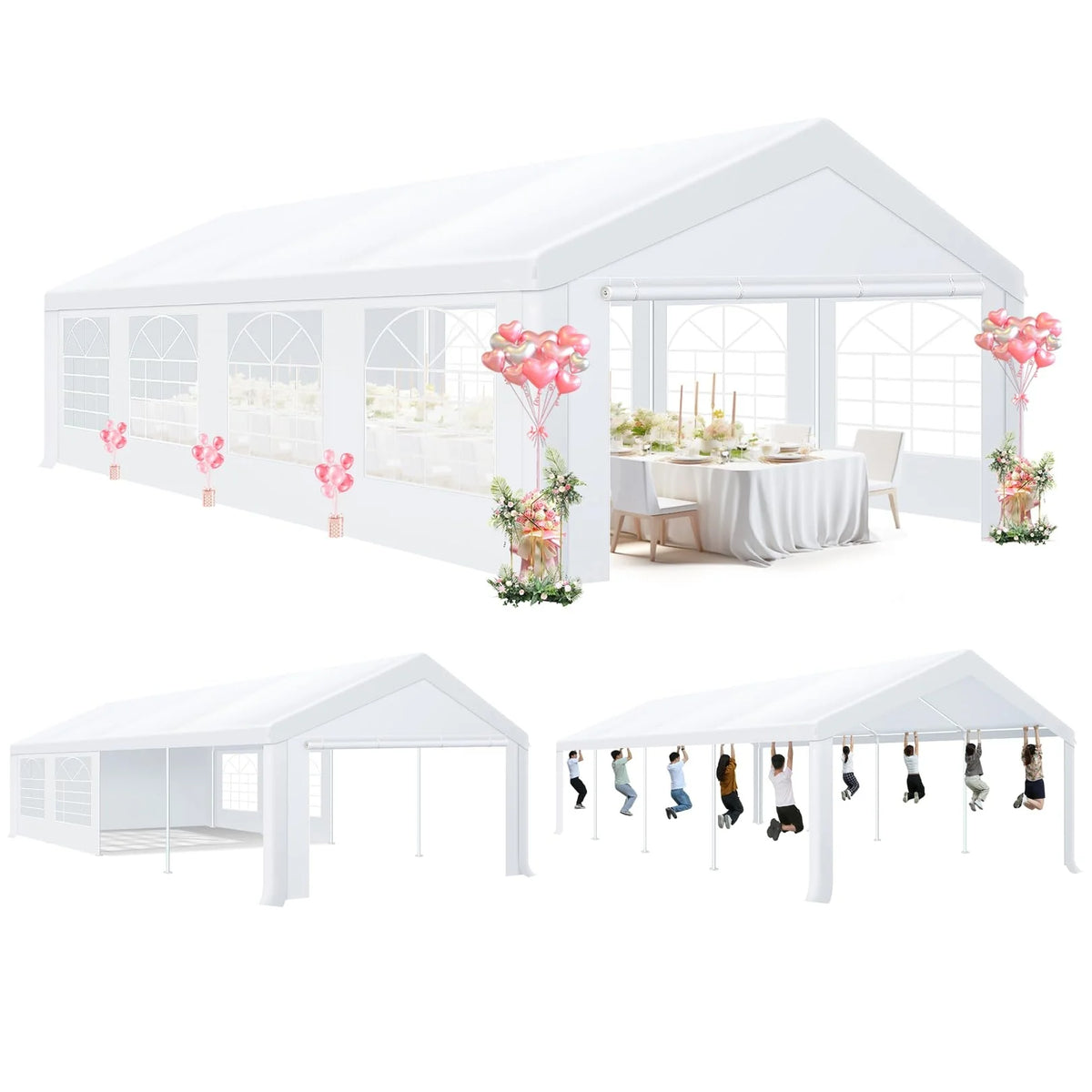 20×40FT Party Tent Heavy Duty, Wedding Tent, Event Tent for Parties, with 8 Removable Sidewalls,20×40FT Tent Carpas para Fiestas