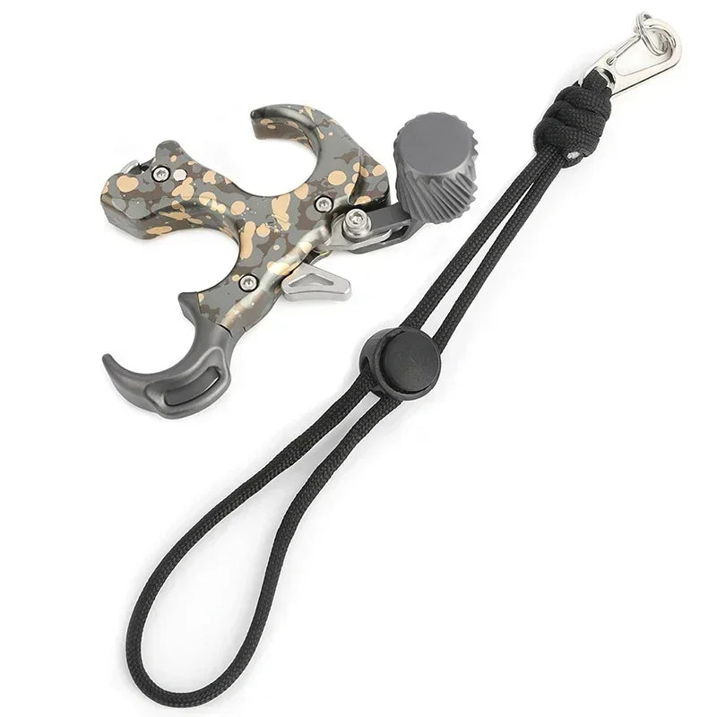 Bow Release Aid, 3/4 Finger Adjustable Grip, Smooth Thumb Trigger for Compound Bow, Target Practice & Outdoor Shooting Accessories
