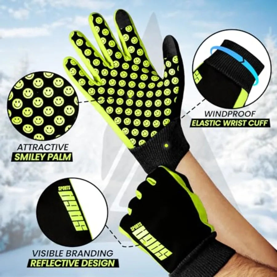 Winter Gloves Warm Cold Weather Gloves for Boys and Girls Touchscreen Compatible for Snow, Ski, Cycling