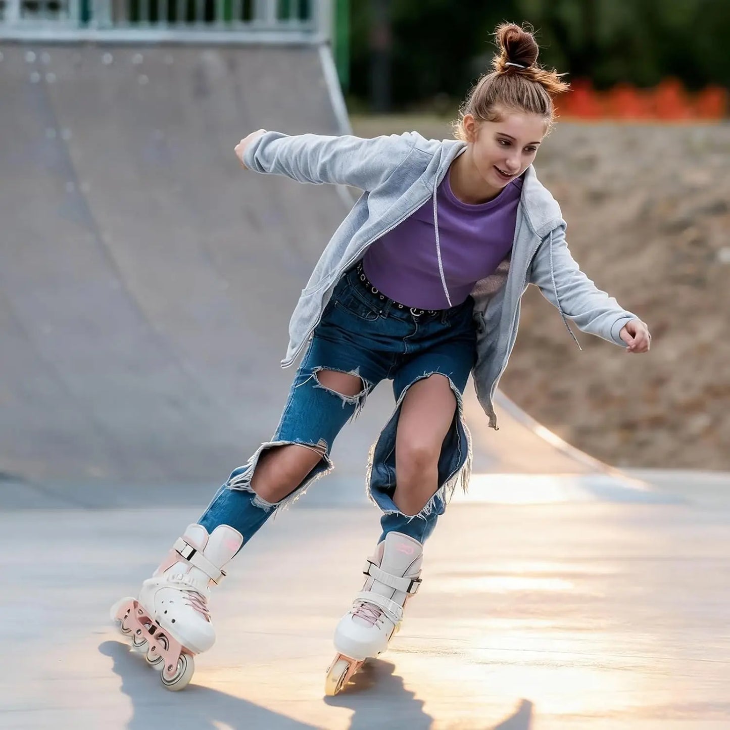 Adjustable Light-Up Inline Skates for Kids, Teens, and Adults - Beginner-Friendly with Safety Features