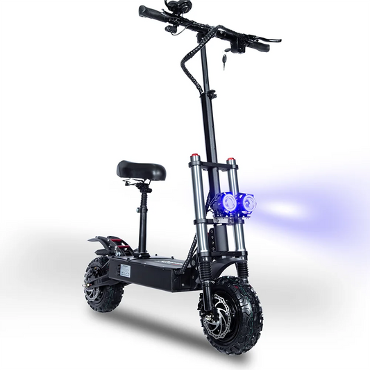 6000W 60V 40Ah 11 Inch Off-Road Tyre Kick Scooter Dual Motors Removable Seat Hydraulic Shock Absorption Folding Electric Scooter