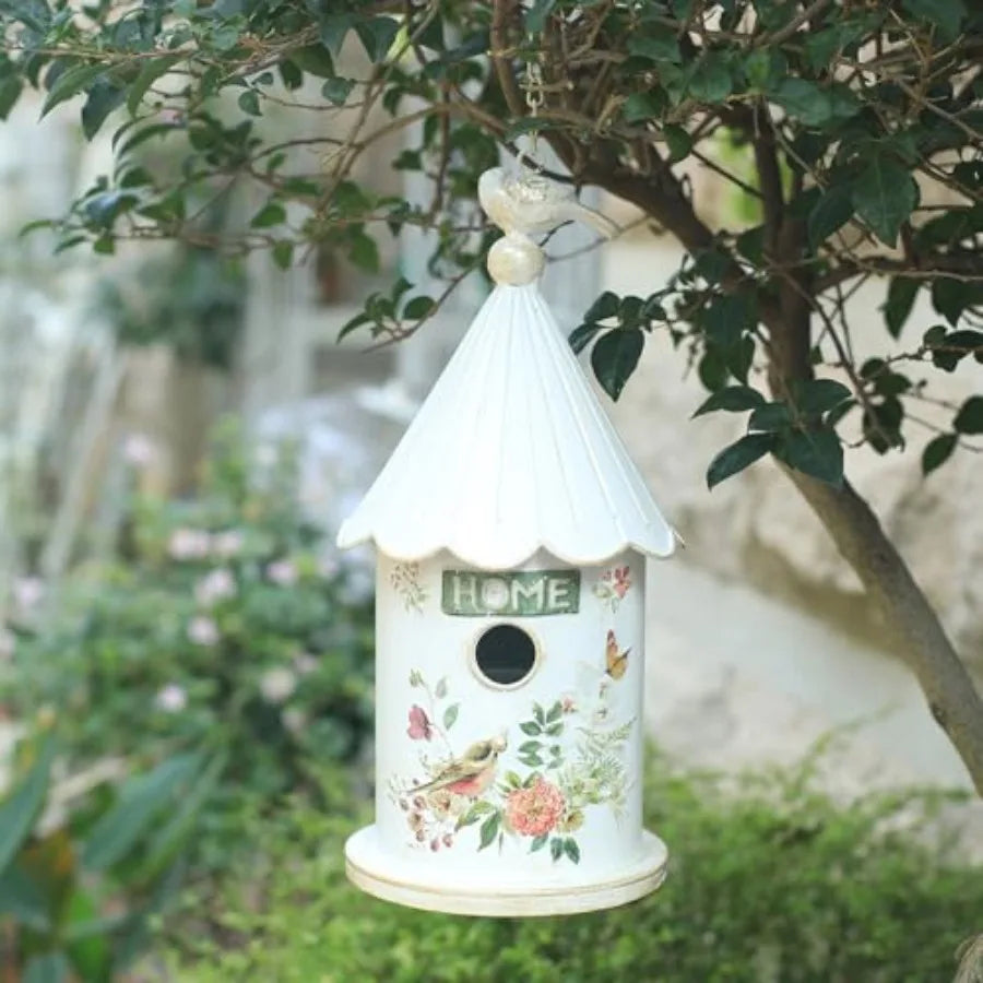 Metal Hanging Birdhouses for Outdoors Bird Houses for Outside Unique Bird Nest for bird Wren Chickadee Sparrow Bird Nest Box fo