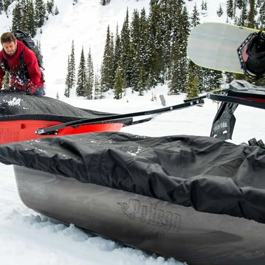 68 Utility Sled with Runners Tow Hitch Travel Cover for 500 lb Capacity in Granite Black