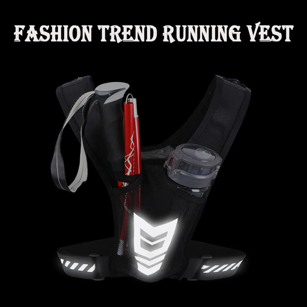 Running Phone Holder Vest Reflective Cycling Vest Unisex Breathable Mesh Running Chest Bag Adjustable Buckle for Men Women
