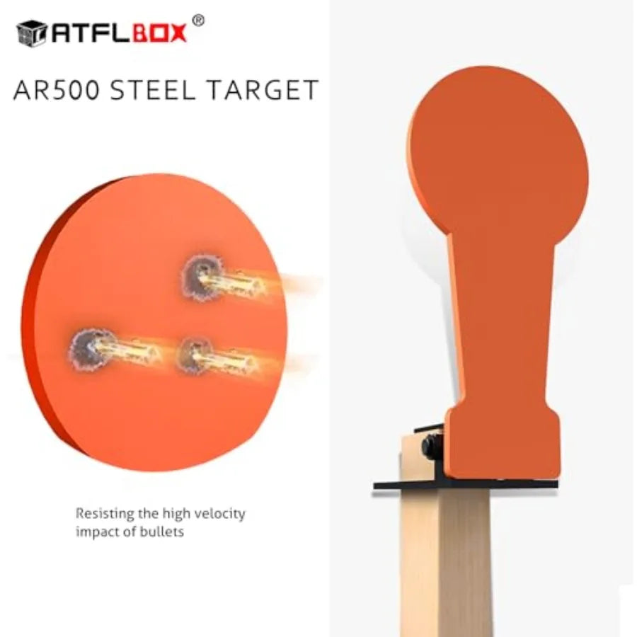 3/8" AR500 12.8'' Classic Popper Steel Shooting Target with Stand, 6'' Plate Auto Reset Target for Shooting Range, Suitable