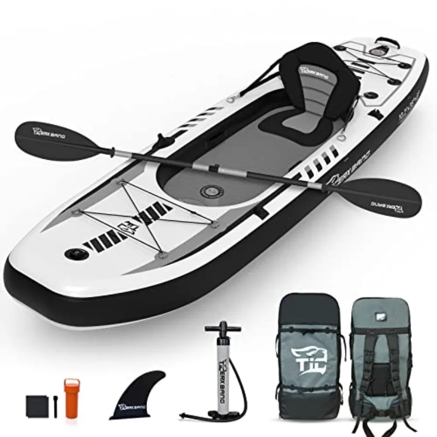 Inflatable Kayak For Fishing And Touring, Pvc Material, Blue Color, Lightweight And Portable With Detachable Seat