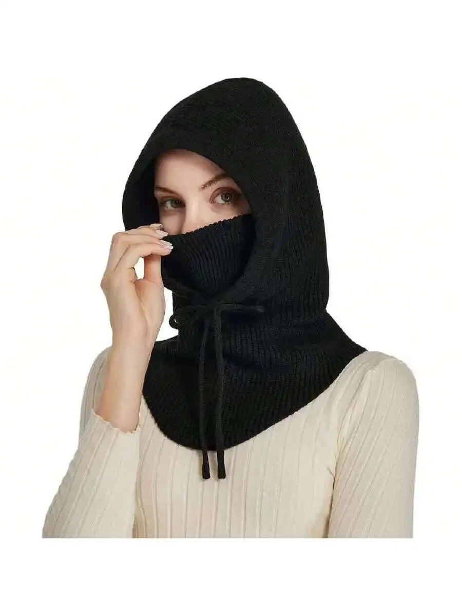 Knit Balaclava Winter Hat Face Mask Neck Warmer For Adults Warm Ski Hood