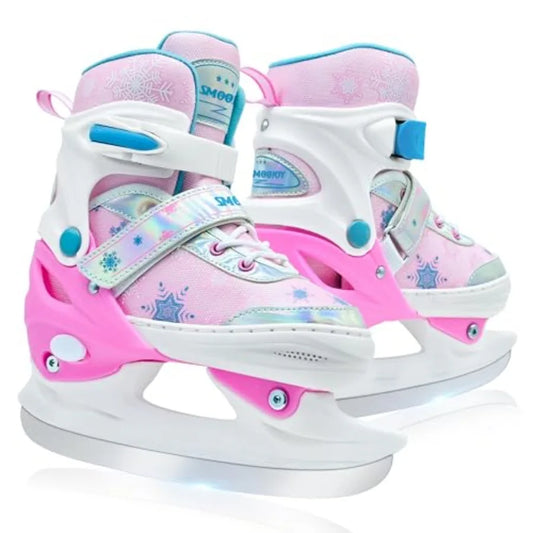 Adjustable Ice Skates for Girls Boys Comfortable, Smooth Blades Snow Hockey Ice Skating Shoes for Outdoor Indoor Rink, Perfect