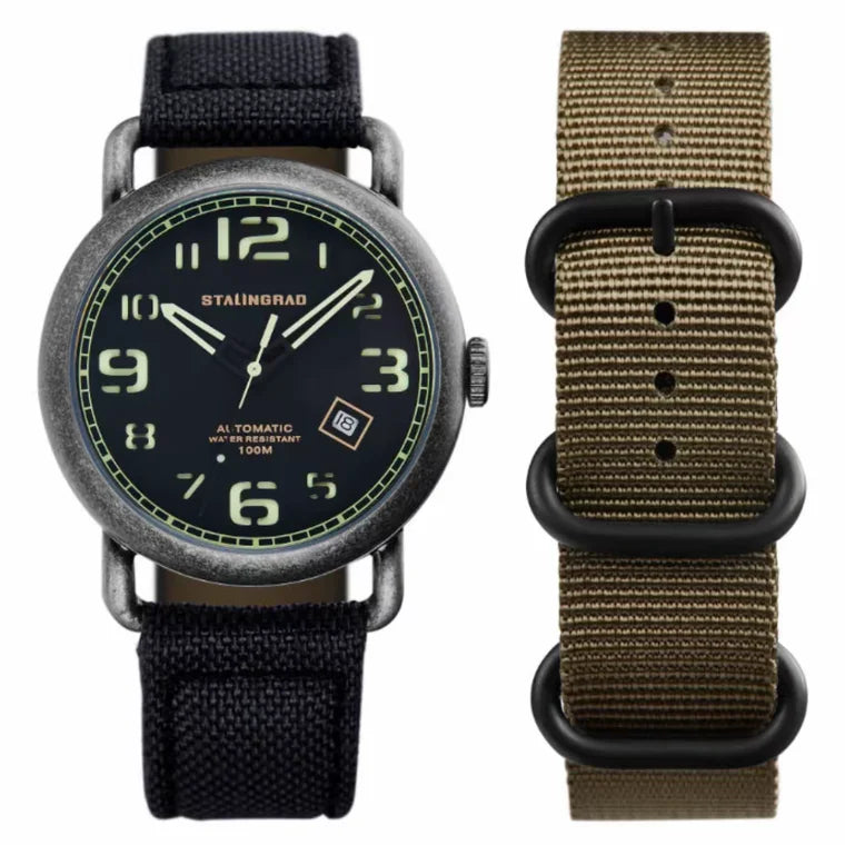STALINGRAD Original Genuine Mechanical Men's Watch 8215 Movement with Luminous Display, 100 Meter Waterproof, Comes with a Strap