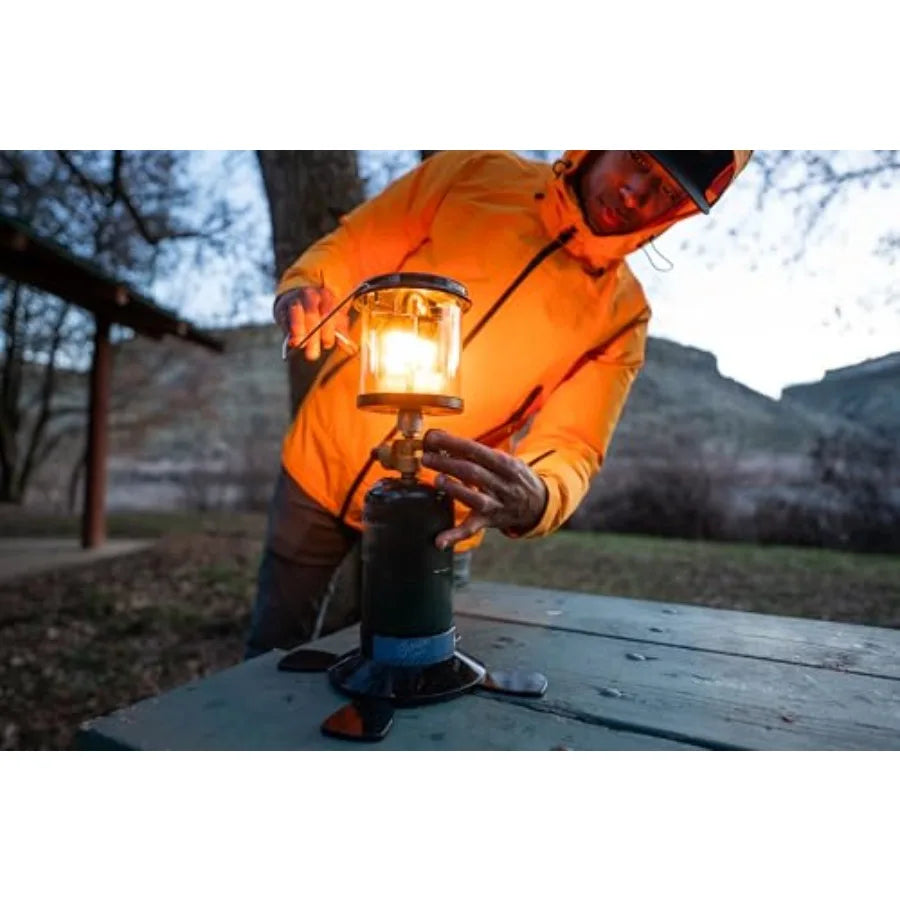 Propane Mantel Lantern Outdoor Light with Adjustable Brightness Carry Handle Ventilated Hood High-Output Portable for Emergency