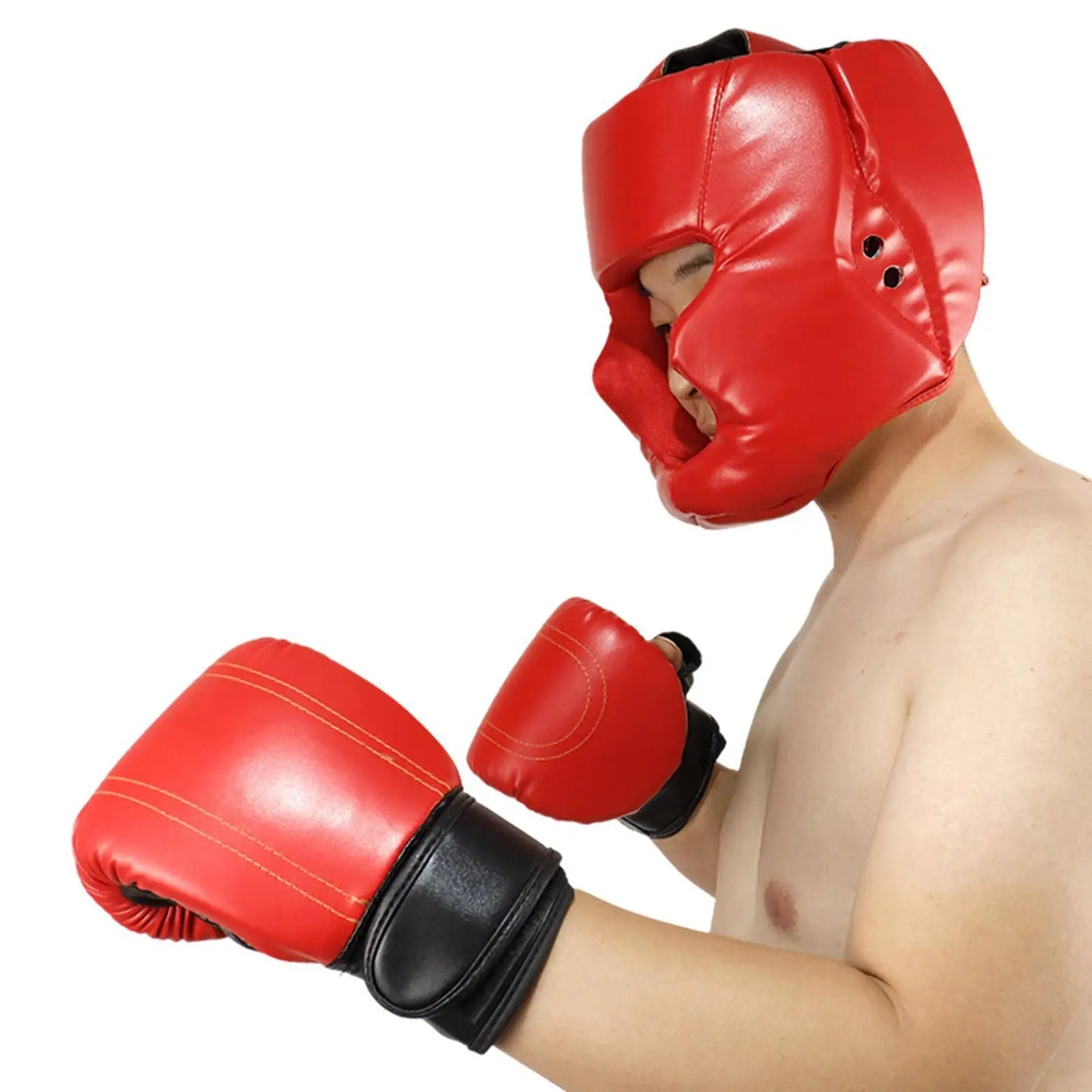 Head Guard Boxing Sparring Head Protector Mma Head Face  58 to 66CM Black