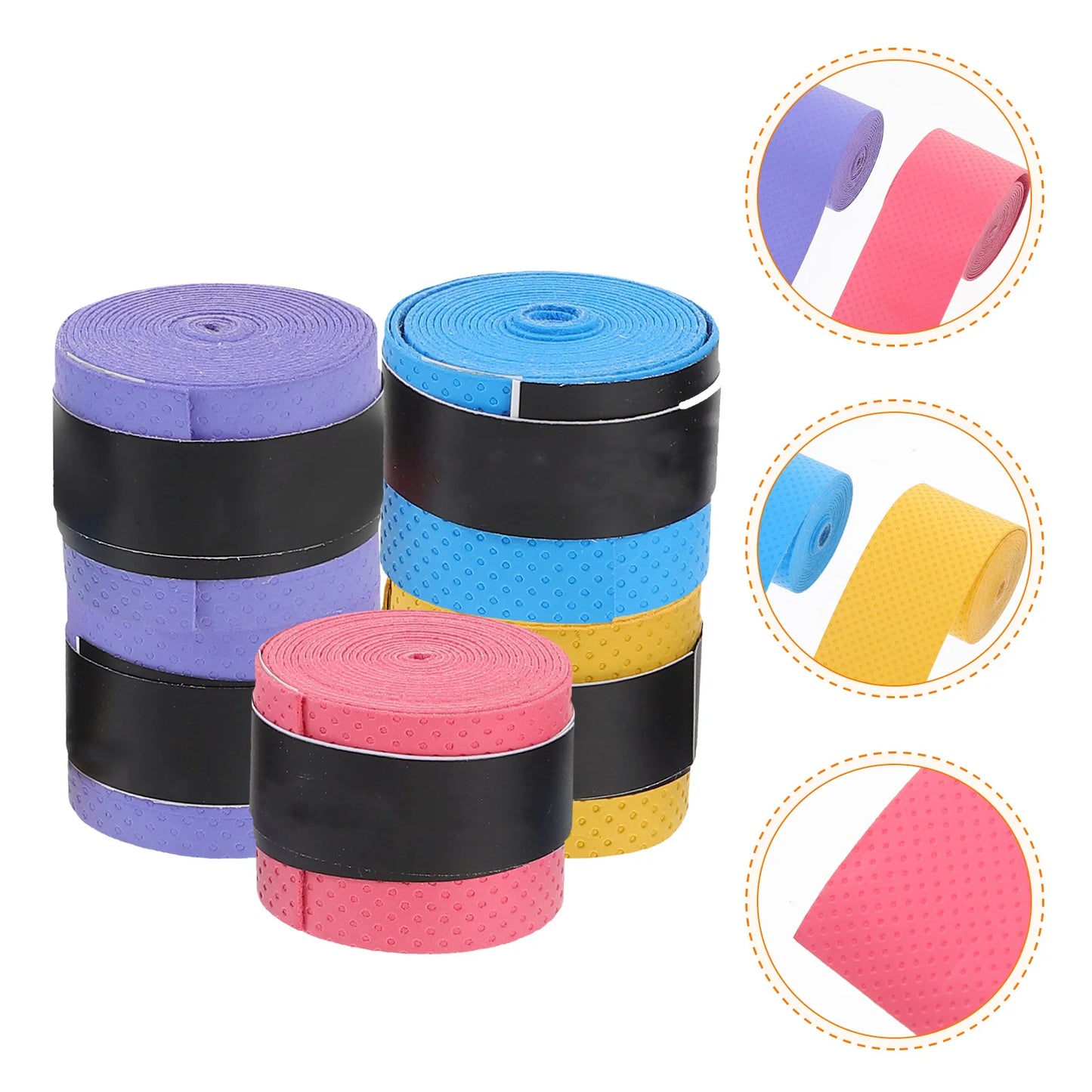 5pcs Colors Fishing Rod Handle Wrap Bike Handle Racket Grip Tape Sweat Absorbing Band Fishing Supplies(Color Randomization)