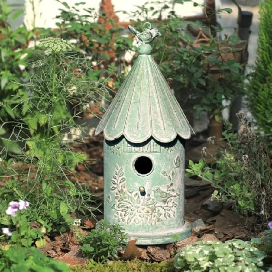 Metal Hanging Birdhouses for Outdoors Bird Houses for Outside Unique Bird Nest for bird Wren Chickadee Sparrow Bird Nest Box fo