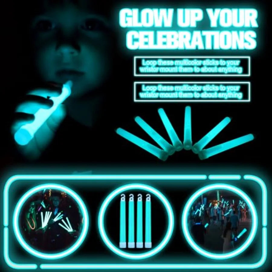 Sotiff Pcs Bright 6 Inch Large Glow Sticks Bulk Emergency Glow in The Dark Sticks with 12 Hour Duration for Camping Hiking Outd