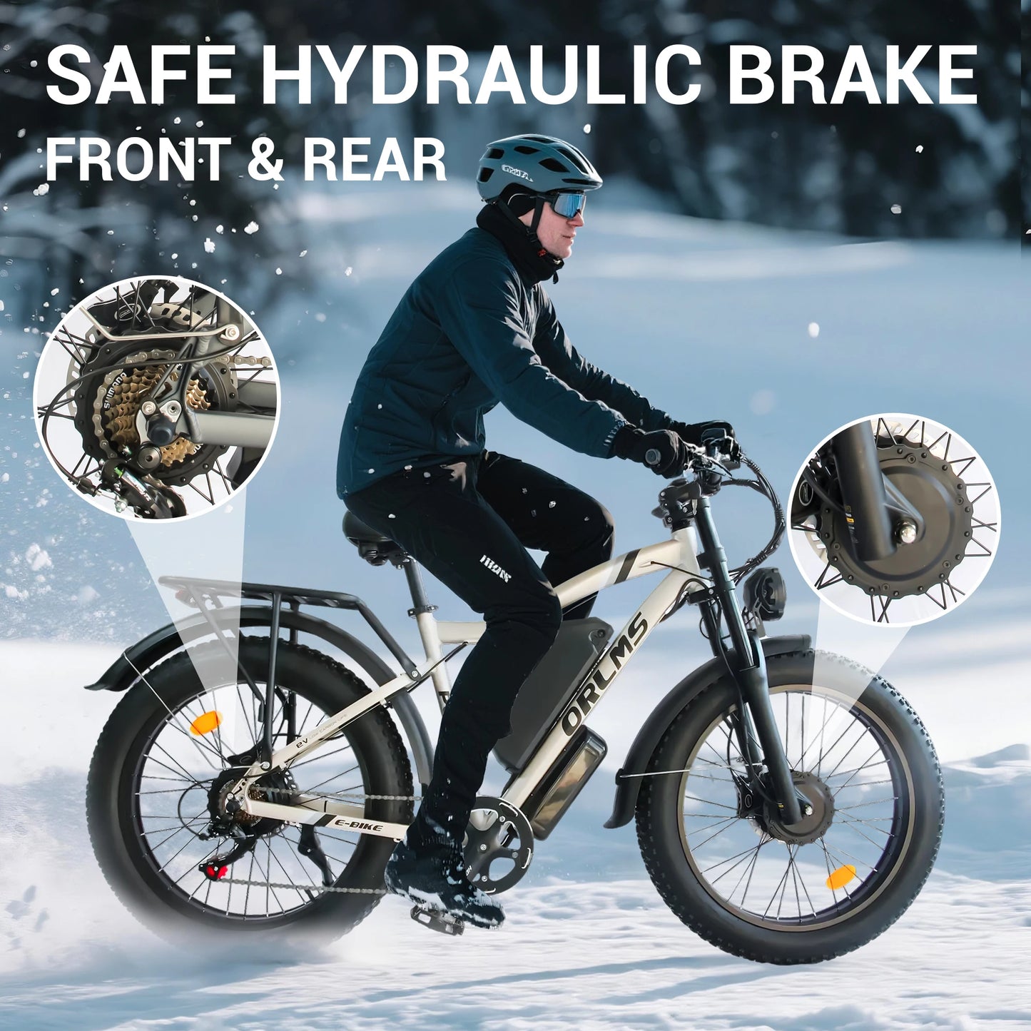 MX500 3000W Dual Motor EBike, 52V25AH Electric Bike for Adults, 35MPH Mountain AWD 7-Speed Snow E-Bike with 24" x 4.0 Fat Tire