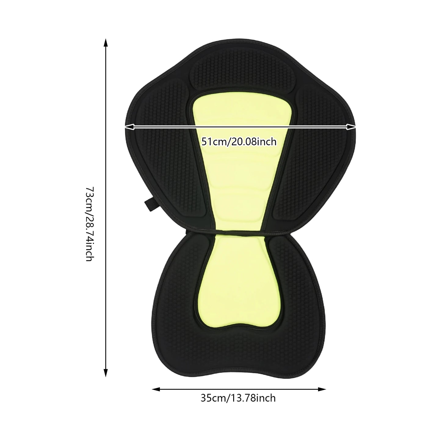 Ergonomic Paddle Board Seat Breathable Black Mesh Lime Foam Cushion Adjustable Straps Stable Portable Canoe Seat Cushion Storage