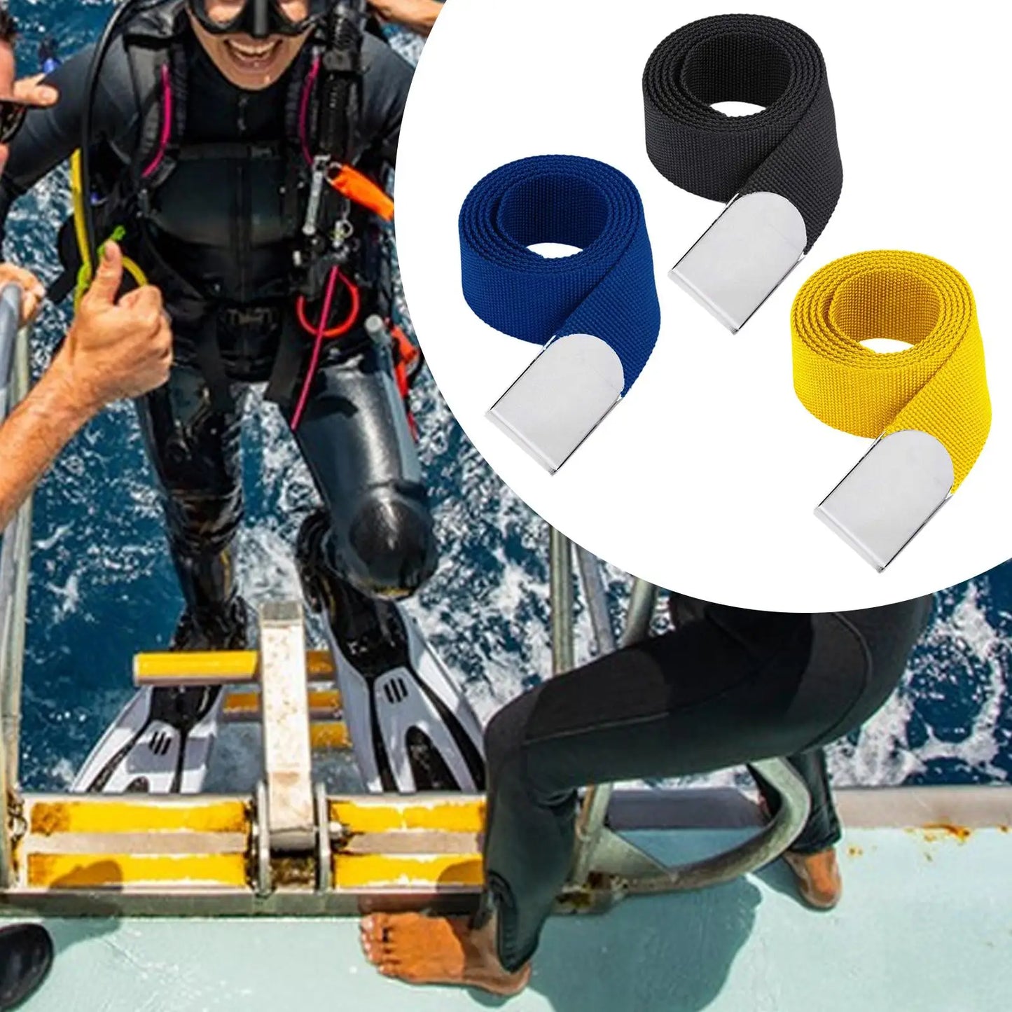 Stainless Steel Diving Weight Belt with Buckle Lead Belt for Freediving Durable Weighting System for Scuba Diving Equipment